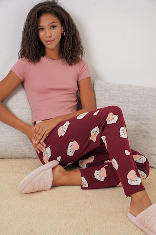 Bigdart 4323 Desenli Pijama Altı - Bordo