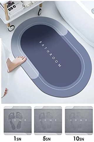 Köpük Kaymaz Banyo Paspası Su Geçirmez Yumuşak Zemin Matı 40x60 Cm Banyo Aksesuarı Çok Renkli
