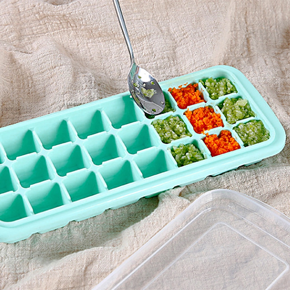 Youtek Ev Ve Bar Kullanıma Silikon Ve Pp Malzeme 24 Bölmeli Kapaklı Buzluk Yeşil Çok Renkli