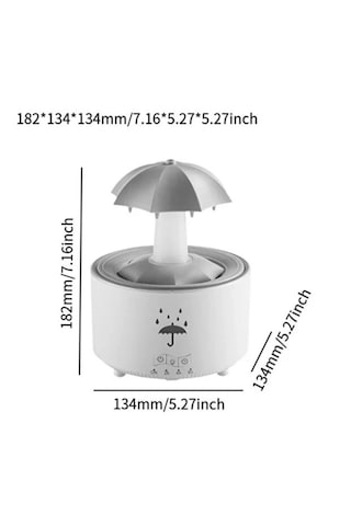 Şemsiye Tasarımlı Rgb Işıklı Aroma Difüzör & Nemlendirici Dönen Su Efektli - Oda Kokulu