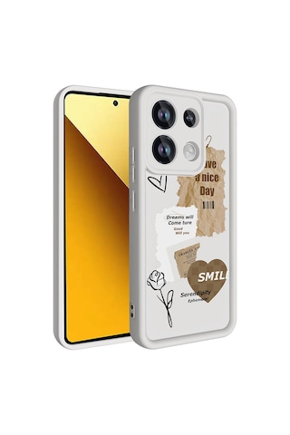 Xiaomi Redmi Note 13 4g Kılıf Kamera Korumalı Baskılı Arka Yüzey Zore Klas Kapak Siyah