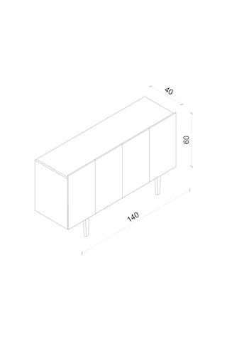 Enwood Capella Beyaz Mdf 4 Kapaklı Raflı 140 Lık Konsol Beyaz 140 X 80 Diğer