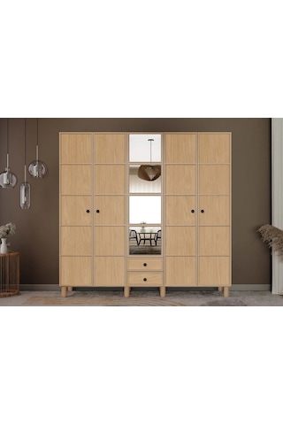 Misea 5 Kapılı Mdf Gardırop Çok Renkli