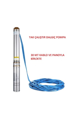 4" 0.5 Hp 4004 6 Kademe Dalgıç Pompa Kablo Ve Pano Dahil