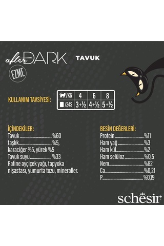 Schesir After Dark Pate Tavuk Etli Tahılsız Yetişkin Kedi Konservesi 80 Gr