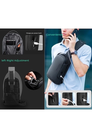 Mark Ryden Lexus Mr-7510 Usb Şarj Portlu Omuz Çantası - Siyah