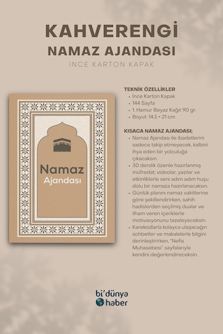 Namaz Ajandası Kahverengi Çok Renkli