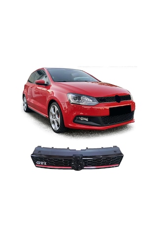 Volkswagen Polo 6R Gti Kırmızı Şeritli Ön Panjur 2009-2014