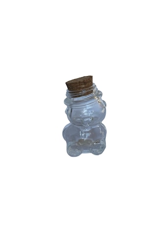 Ayı Cam Şişe - Mantar Tıpalı Ayı Şeklinde Cam Şişe -35 Ml 50 Adet