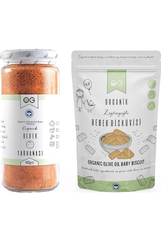 OG natural Organik Bebek Tarhanası ve Organik Bebek Bisküvi Seti +