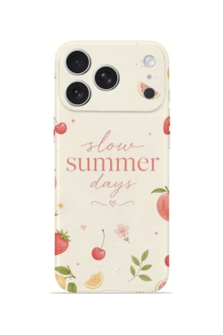 Apple iPhone Uyumlu 17 Pro Max Vorian İnce Kamera Korumalı Mika Kılıf Slow Summer Days Slow Summer Days Mika