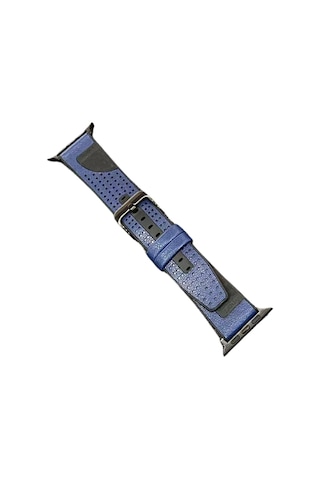 Movenchy - 37 - Apple Watch Uyumlu 45mm Buff Deri Kordon - Csmo-tex - - Lacivert