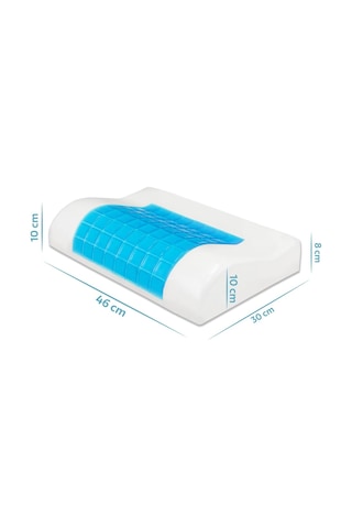 Viscofoam Terletmeyen Boyun Destekli Ortopedik Yastık Jelli Visco Yastık - 47x30x10-8cm
