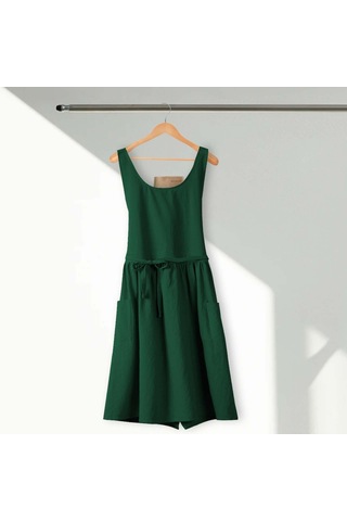 Homyl Pamuklu Mutfak Önlüğü Şef Makinede Yıkanabilir Kolsuz Yeşil