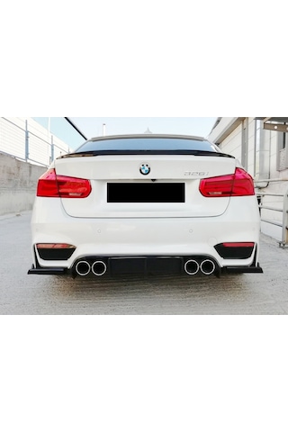 Bmw F30 M3 Difüzör + Difüzör Kulakları Parlak Siyah 2012-2018 Arka-difizör-bodykit-ek-karlık