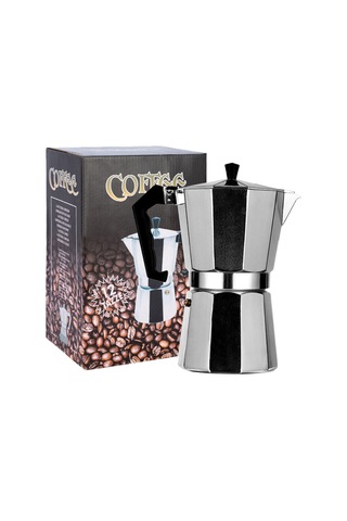 Ccgloball Moka Pot Kahve Makinesi Italyan Ocak Üstü Alüminyum Alaşımlı Avrupa Tarzı Sekizgen Gereçler