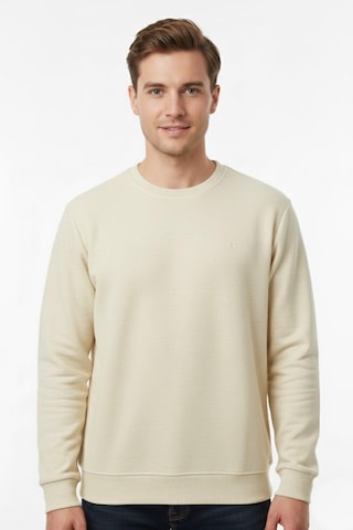 Dynamo Erkek Sıfır Yaka Selanik Sweatshirt Regular Kalıp Bgl-st04926 Krem