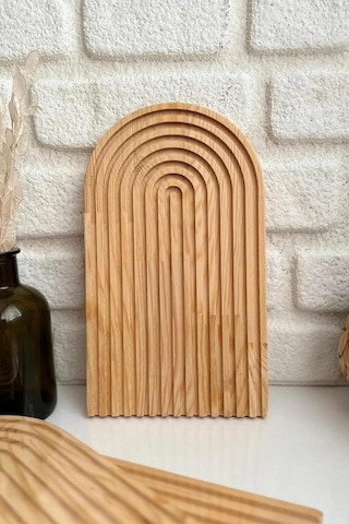 Gökkuşağı Premium Sunum Tahtası 30x18 Cm Açık Kahve Renkli