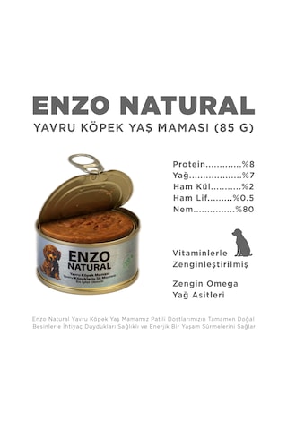 Natural Kuzu Etli Yavru Yaş Köpek Maması 85 Gr X24