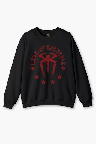 So Cool Siyah Unisex Sweatshirt Head Of The Table Roman Reigns Spor Gym Siyah Baskılı Sweat Siyah