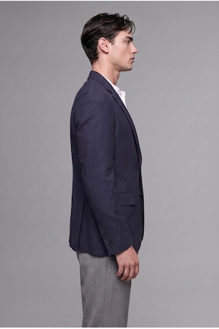Defacto Slim Fit Çentikli Yaka İki Düğmeli Blazer Ceket F7690ax26aunv64 Lacivert-nv64
