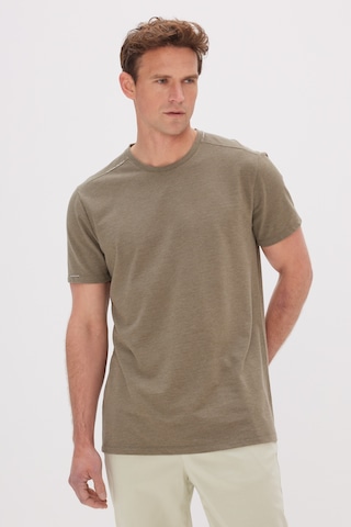 AC&Co / Altınyıldız Classics Erkek Hakı Slim Fit Dar Kesim Pamuklu Bisiklet Yaka Tişört Haki