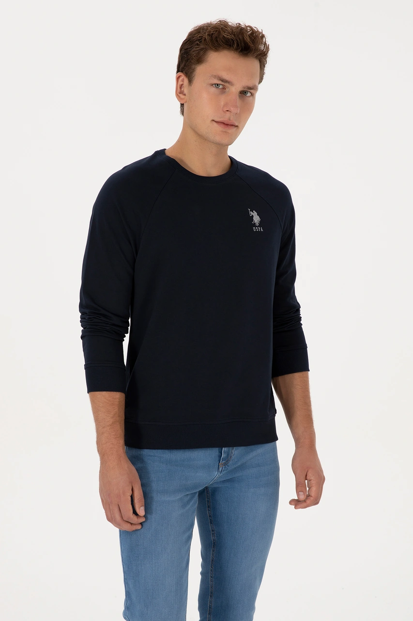 U.S. Polo Assn. Erkek Regular Fit Bisiklet Yaka Lacivert Basic Sweatshirt 50308103-VR033