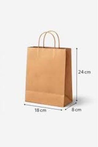 Kraft Çanta 18x8x24 25 Adet Kağıt Poşet Çanta