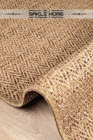 Naturel Sisal Jüt Bej Hasır Halı Yıkanabilir Kaymaz Taban Dokuma Makine Tozumaz Kahverengi