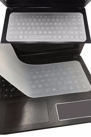 2 Adet Şeffaf Silikon Notebook Laptop Bilgisayar Klavye Koruyucu