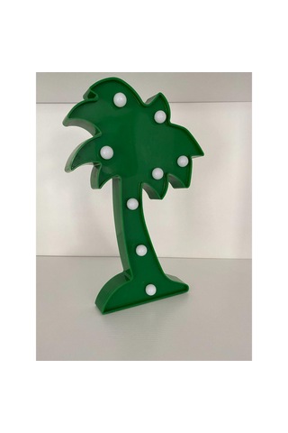 Palmiye Figürlü Led Lamba Yeşil Renk Çok Renkli