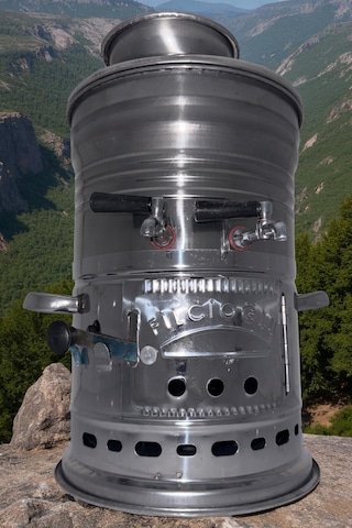 Funasgroup Çift Musluklu 3.5 LT Paslanmaz Kömürlü Odunlu Semaver