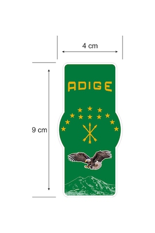 Adige Çerkes Bayrak Telefon Tablet Etiketi