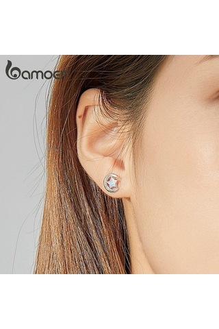 Novahub Otantik 925 Ayar Gümüş Mango Küpe, Yarı Saydam Opal, Bamoer Marka Tasarımı, El Yapımı Küpe Gümüş