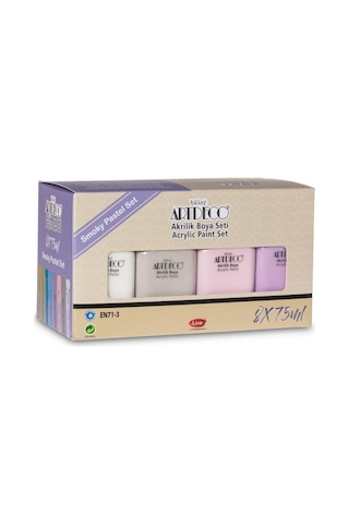 Akrilik Boya 8x75ml Pastel Smoky Renkler Set Renkli