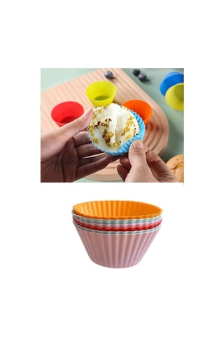Muffin Kalıbı - Sürekli Kullanım Muffin Kek Kalıbı 6 Adet - Dıgc-768401 Renkli