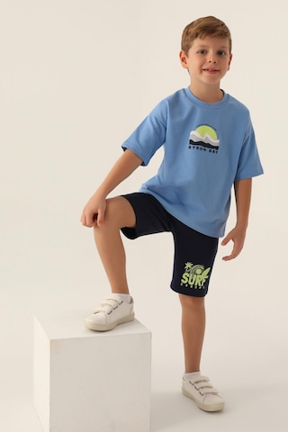 Roly Poly 3348 Wave Sensation İndigo Erkek Çocuk Bermuda Takım İndigo