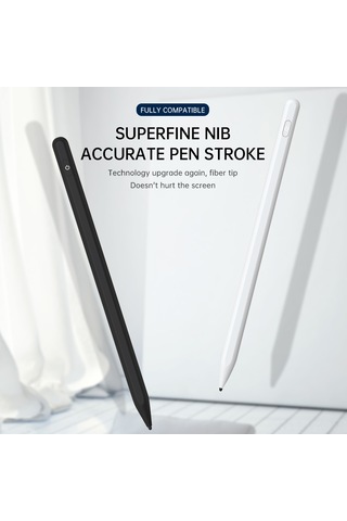 Vkemall Beyaz T8 3 Nesil Dijital Kalem - Silikon Uçlu, Ve Android İçin Uyumlu, 8 Saat Kullanim Süresi, Dahili Li-pol Batarya