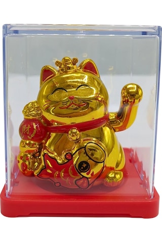 Maneki Neko El Sallayan Mini Şans Kedisi Gold Solar Güneş Enerjili 5x5cm F9gld09