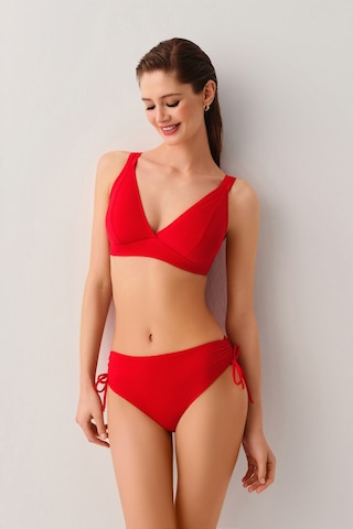 Suwen Yanı Büzgülü Bikini Alt Sbn25820c082 Kırmızı