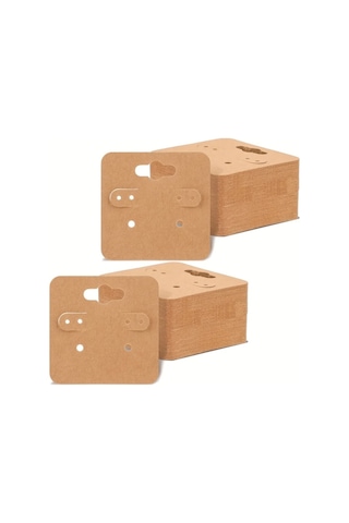 Willowhaven 200 Adet 2x2 Inç Kraft Kağıt Küpe Kartı Kesimli Sağlam Asma Etiketi Beyaz