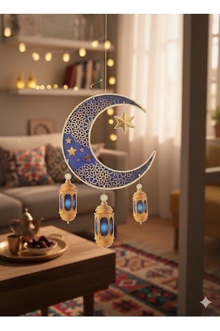 Dodomar Süs Sarkıt Ramazan Tavan Ayyıldız Kandi90x30 Mavi