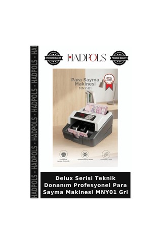 Delux Serisi Teknik Donanım Profesyonel Para Sayma Makinesi Mny01 Gri