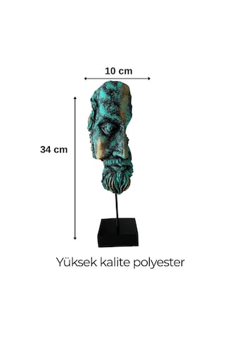 Zeus Mitoloji Yarım Yüz Obje SİYAH - GRİ