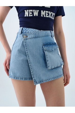 LOFT Regular Fit Kadın Şort Etek Denim
