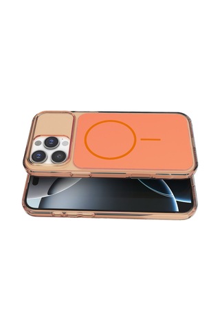 Joko Apple Uyumlu iPhone 16 Pro Max Uyumlu Bruma Magsafe Kapak - Turuncu Renkli