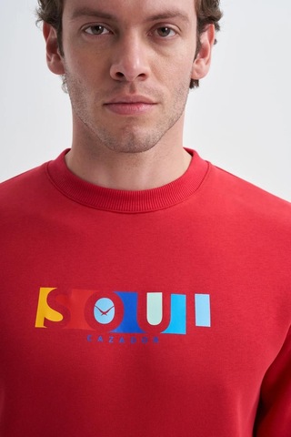 Cazador 3 İplik Şardonlu Sweatshirt 5161 Kırmızı Kırmızı