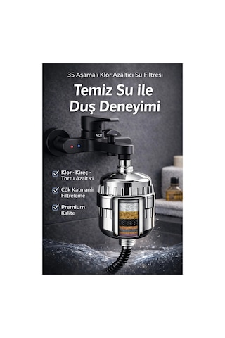 Noy Duş Filtresi Cihazı Duş Sistemi Uyumlu Kireç Ve Klor Önleyici Su Arıtma