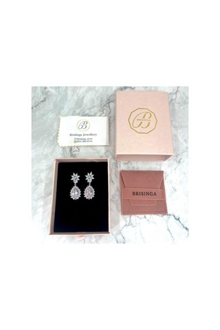 Pembe Damla İthal Gümüş Küpe-980 Silver