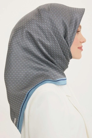 Armine İpek Eşarp Nostalji - 8733-38 Mavi Twill Mavi